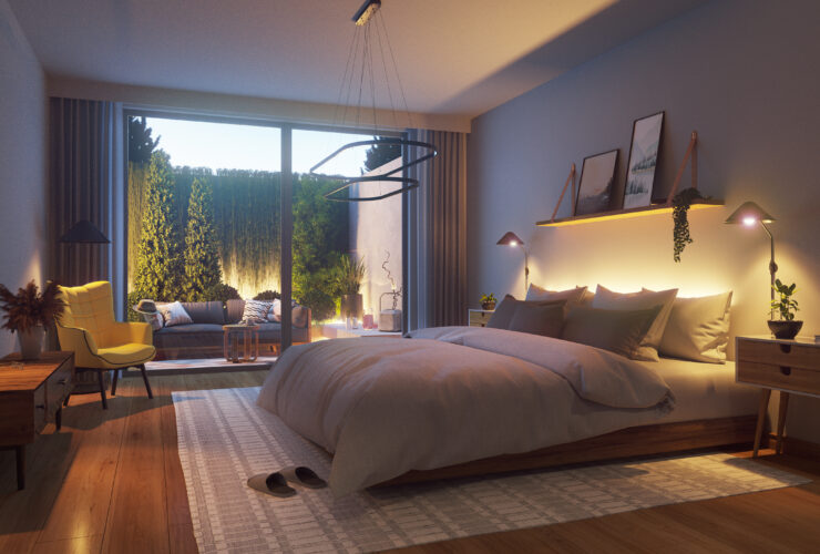 3D visualiseeringd magamistuba sisepilt BERG